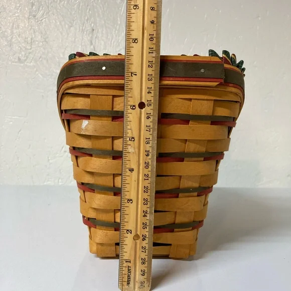 VTG Longaberger Holiday Sleigh Basket Imperial Stripe Liner Protector & Runner - Picture 7 of 16